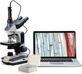 SWIFT Trinocular Compound Microscope SW350T,40X-2500X,with 5MP Camera and Slides, Two-Layer Mechanical Stage