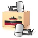 Trail Ridge Manual Telescoping Textured Black Towing Mirror Pair for Chevy Blazer C/K 1500 2500 3500 Suburban Tahoe GMC Suburban C/K truck Yukon