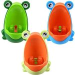 PEGRIM Frog Baby Toilet Training Kids Potty Urinal Pee Trainer Urine for Boys with Funny Aiming Target, Children Standing Wall-Mounted Urinal, Removable Toilet Pee Trainer for Kids Toddler Boys Multi