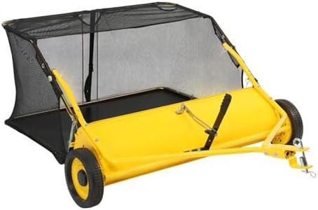 VINGLI 42 Inch Garden Lawn Yard Sweeper, 12 cu.ft. Heavy Duty Tow-Behind,Pull-Behind Leaf Collector with Quick-Release Bag for Leaves, Grass & Debris on Lawn, Yard, Garden & Artificial Grass