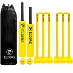 Elders Kwik Cricket Double Set | 2 x Cricket Bats: 1x Size 5 & 1x Size 3 | 2 x Wind Balls | 2 x Stumps & Bails | 1 x Holdall