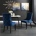 InspiredHome Navy Velvet Dining Cha