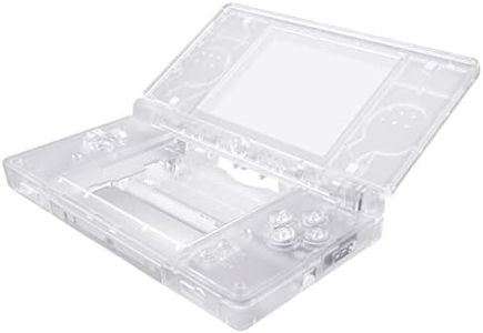 eXtremeRate Clear Replacement Full Housing Shell for Nintendo DS Lite, Custom Handheld Console Case Cover with Buttons, Screen Lens for Nintendo DS Lite NDSL - Console NOT Included