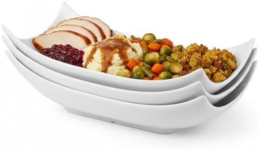 LAUCHUH Decorative Bowl Serving Platter White Serving Dishes Decorative Centerpiece Deep Serving Bowl Serving Dishes and Platters 12-Inch Set of 3