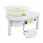 NArra Electric Pottery Wheel 25cm 350W Ceramic Pottery Wheel Heavy Duty Pottery Forming Machine Clay Spinning Wheel for Beginner DIY Ceramic Crafts with Foot Pedal & Leg in School Pottery Bar Home Use