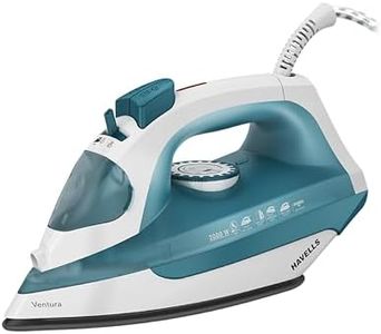 Havells Ventura 2000 Watt Steam Iron with Self Cleaning Function|Vertical & Horizontal Ironing|220 ml Tank for Longer Ironing|High Steaming Rate upto 15 gm/min|2Yr Manufacturer Warranty(Turquoise)