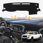 Sunsdrew Dash Cover for 2016-2022 2023 Toyota Tacoma Dashboard Cover Mat for Tacoma Accessories Sunshade Nonslip Mesh Protector No GlareTacoma Sunshield Protector Mat Pad, black