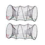 lacitycover 2PCS Crab Trap Minnow Trap Crawfish Fish Trap Crawfish Cast Net for Bait Fish Folded Crawdad Crayfish Traps,25cm