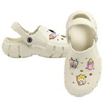 Unisex Kids Clogs Soft Anti Skid Mules Sandals with Adjustable Back Strap Indoor & Outdoor Slipper for Boys & Girls Everyday Use Waterproof Jibbex Slides (Beige, 3-3.5yrs)