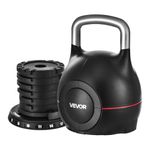 VEVOR Kettlebell, Adjustable Kettlebell with 7 Weight Levels (5, 11.5, 18, 24.5, 31, 37.5, 44 lbs), Die-Cast Aluminum and ABS Material, for Grip Strength Training, Full-body Workout & Cross-Training