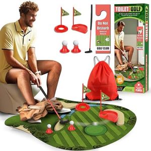 Kaelinda Toilet Golf Game - Funny Gifts for Men, Golf Gifts for Men, Funny White Elephant Gifts for Adults, Bathroom Golf Gag Gifts for Adults, Cool Dad Gifts for Husband Birthday Gifts