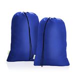 OTraki Heavy Duty Large Laundry Bag 28 x 45 inch 2 Pack XL Travel Dirty Clothes Drawstring Organizer Bags for Camp Home College Dorm Big Storage Bag Sturdy Jumbo Laundry Hamper Basket Liner Blue