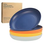 Nook Theory Deep Plates Set of 8 - Wheat Straw Plates, Alternative for Plastic Plates, Microwavable, Dishwasher Safe, Kids Plates, Non Breakable Dinnerware, Reusable Dinner Plates (Daybreak 9")