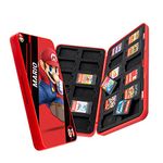 24 Game Card Storage Case Compatible with Nintendo Switch Games or Micro SD Memory Cards Portable Protective Shell Switch Storage case (Red)