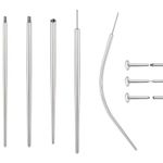 BodyAce 14G 16G 18G 20G Piercing Taper, Stainless Steel Threadless Insertion Pin Screw On Assistant Tool, Curved Body Piercing Stretching Kit for Ear/Nose/Navel/Lip/Eyebrow, Stainless Steel, no