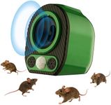 HUAJUN Rodent Repeller, Rodent Deterrent Device, 4 Modes, Bat Repeller (with LED Strobe Light), Suitable for House Attics, RVs, and Garages