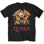 Queen 'Classic Crest' (Black) Kids T-Shirt (7-8 Years)