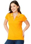 Wear Your Opinion Womens Premium Pique Polo Collar Neck Regular Fit T-Shirt (Design: Tipped Polo,Mustard,2XL )