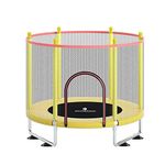 StarAndDaisy 55 inch Trampoline with Safety Net & U-Shape Legs for Kids & Adults | Indoor & Outdoor Trampoline | Powerful Loading Capacity 120KG | Stainless Steel Frame & Legs (Yellow Economy)