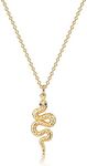 MEVECCO Dainty Gold Snake Necklace for Women 18k Gold Plated Serpent Snake Charm Necklace Cubic Zircon Snake Pendent Chunky Gold Snake Simple Minimalist Delicate Handmade Boho Jewelry For Her