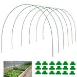 Greenhouse Hoops for Raised Beds,8ft Greenhouse Hoops,Grow Tunnel,6 Sets Garden Hoops Rustproof Plastic Coated Steel Support Frame Hoops for Raised Beds, Garden Tunnel Row Cover Hoops Kit