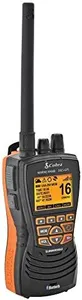 Cobra MR HH600FLTBTGPS Handheld Floating VHF Radio – 6 Watt, GPS, Bluetooth, Submersible, Noise Cancelling Mic, Backlit LCD Display, Memory Scan, Grey