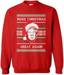 Haase Unlimited Make Christmas Great Again Ugly Sweater - Unisex Crewneck Sweatshirt, Red, Medium