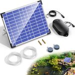 NFESOLAR 15W Solar Pond Aerator, Solar Aerators for Ponds with 4400mAh Battery 2 Outlets and Power Display, 3 Mode Solar Air Pump for Fish Pond Stock Tank Hydroponics No Noise