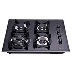 Deli-kit® 24 inch Gas Cooktop Dual Fuel Sealed 4 Burners Tempered Glass Gas Cooktop Drop-in Gas Hob DK145-A01S Gas Cooker