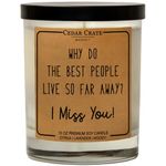 I Miss You Gifts for Best Friend Candle - Long Distance Friendship Gifts | I Wish You Liived Next Door | Thinking of You Gifts | Birthday Gifts for Friends | Sister Candle Gift | Cedar Crate Market