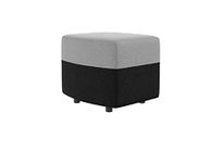 Sekar Lifestyle Full Upholstery Contemporary Box Moda Fabric Ottoman - Grey and Black