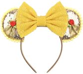 Beauty and the Beast Ears, Belle Ears, Belle Mickey Ears, Disney Inspired Beauty and the Beast Ears, Gold Minnie ears,