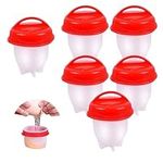 AWAVM 6 Pcs Egg Boiler, Silicone Non-stick Egg Cooker, No Shell Egg Poacher Cups, Fast Cooking Egg for Breakfast