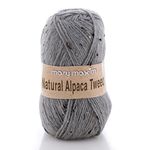 Mary Maxim Y083-309 Natural Alpaca Tweed Yarn, Grey