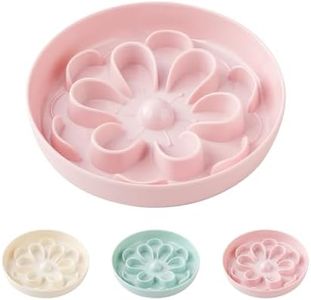 Slow Feeder Cat Food Bowl - Melamine Slow Eating Bowl for Dry & Wet Food - Cute Blossom Maze Cat Dish Healthy Feeding - Fun Interactive Plate Whisker Friendly - Dishwasher Safe - 6.3''W x 1.1''H