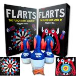 Giggle N Go Lawn Darts Set - Original Flarts Indoor and Outdoor Games for Kids, Adults and Family - Backyard Games w/Inflatable Pins, Pegs and Mat - Games for Kids & Family Party - Monster Theme