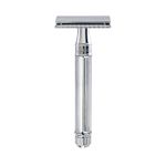 Edwin Jagger DE89LBLAMZ Classic Double Edge Manual Eco-Friendly and Reusable Safety Razor for Men and Women for Shaving Cream or Soap (Lined)