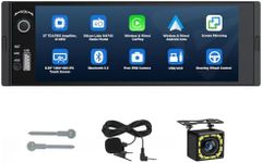 Eonon 6.36" Single DIN Car Stereo – Wireless CarPlay & Android Auto, IPS Touchscreen (1280x480), ST TDA7851 Amp, Backup Camera, Steering Control,Bluetooth 5.3-X3U