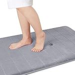 Yimobra Memory Foam Bath Mat Large Size, 92 x 61 cm, Soft and Comfortable, Super Water Absorption, Non-Slip, Thick, Machine Wash, Easier to Dry for Bathroom Floor Rug, Grey