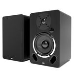 AZATOM M5 Powered Bookshelf Speakers 100 Watts, 5" Carbon Fibre, 2.0 Active, Bluetooth, Wired, Wooden Enclosure, Perfect for Music, Vinyl records, HiFi Home Theatre, Gaming, Laptops, PC (Black)