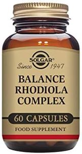 Solgar, Balance Rodiola Complex, Multinutriente y herbario, Vitaminas Grupo B, Funcionamiento del sistema nervioso, 60 Cápsulas vegetales