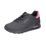 Skechers Womens UNO - POP Back Black Hot Pink Casual Sneakers (177092-BKHP_6)