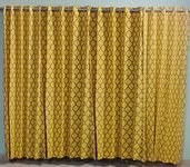 Trance Home Linen Floral Printed 7 Feet Door and Windows Curtains |100% Cotton Semi Room Darkening Curtain | Premium Parda Living Room Bedroom | Eyelet Ring Parde (Dori Warm Grey Mustard Set 4)