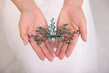 Deniferymakeup Green Hair Comb Emerald Green Headpiece Bridesmaid Gift Formal Hairpiece Green Wedding Beaded Haircomb Prom Headpiece Bohemian Bride Jewelry