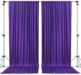 Stookin Purple 10 feet x 10 feet Polyester Backdrop Drapes Curtains Panels with Rod Pockets - Wedding Ceremony Party Home Window Decorations (5X10), (2 Panal Set)