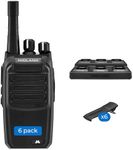 Midland® – BR200X6BGC - 2 Watts 16 Channel Business Radio Band Portable Radio – Two-Way Radio – 250,000 Sq Ft Coverage – Long Range Walkie Talkie – 142 Privacy Codes – Gang Charger Bundle