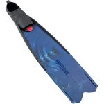 Seac Motus Italian Design Long Blade Fin for Spearfishing and Freediving Fins, Blue Camo - 4-5.5 | 36/38