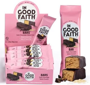 In Good Faith Dark Chocolate MapleTahini Crunch Bars, Healthy, Gluten Free, Vegan, Dairy Free Chocolate Bars (12 pack)