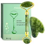 Jade Roller and Gua Sha Kit, NEESTARTLY Anti-aging Natural Facial Jade Stone Roller Set - Face Massager, Facial Roller for Face Skin, Eyes, Neck, Leg