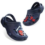 Marvel Boys Clogs with Removable Rubber Charms - Boys Gifts (Navy Spiderman, 1 UK)